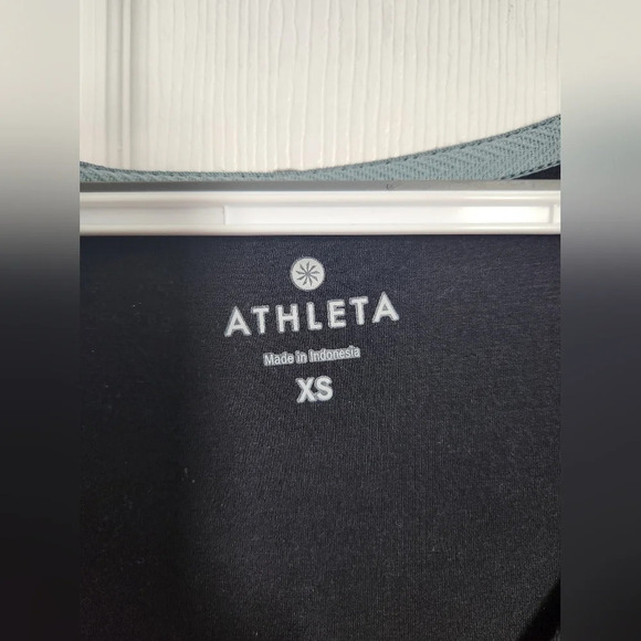 Athleta Black Ruched front pocket midi long sleeve athleisure dress size xs - Picture 8 of 10